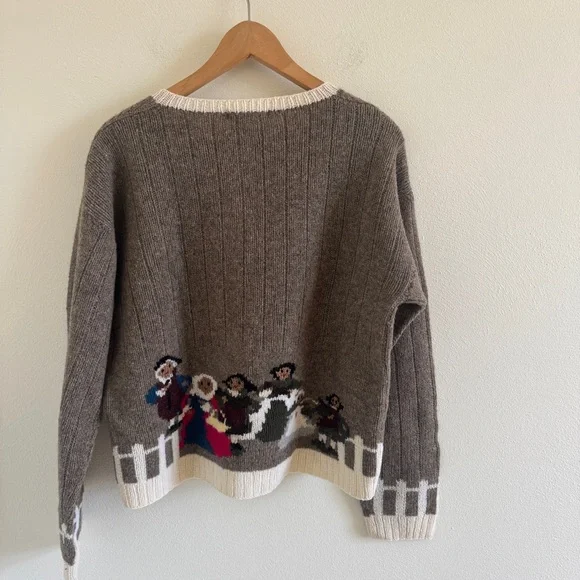 Vintage Folk Art 100% Lambswool Cardigan Sweater Sample New Without Tags L - Picture 5 of 9